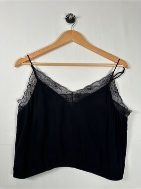 Aritizia Wilfred Free Agyness Camisole Black Lace Crop Top Size L